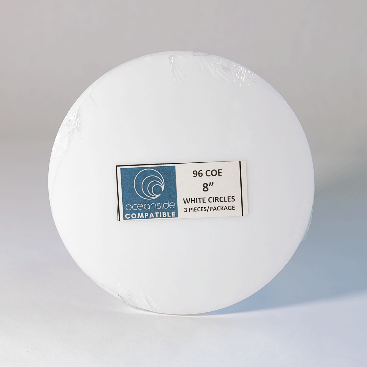 8" Diameter White Pre-Cut Bases - 3pcs