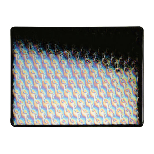 Black, Patterned Iridescent, 3 mm - 10" square