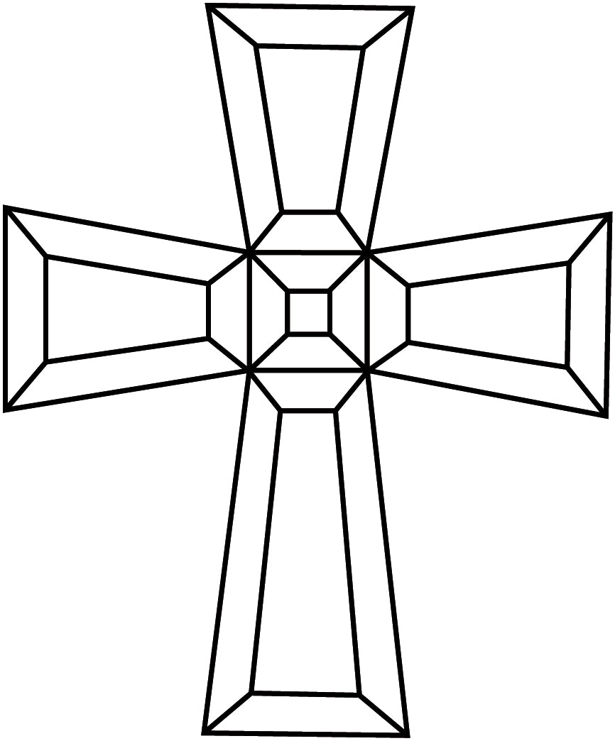 7-1/2" x 9" Clear Cross Bevel Cluster