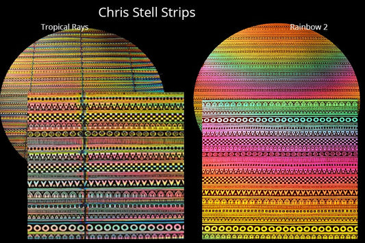 S96 19" CHRIS STELL STRIPS RAINBOW 2 THIN BLACK 2mm