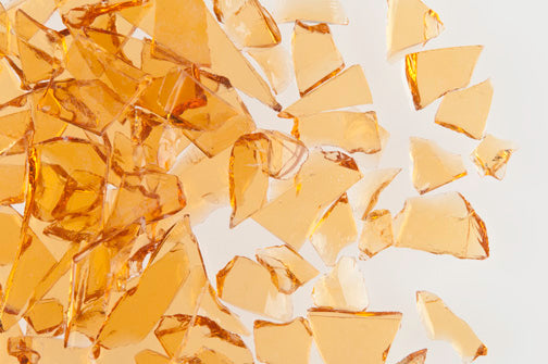 Pale Amber Transparent Mosaic Glass Frit, 8.5 oz