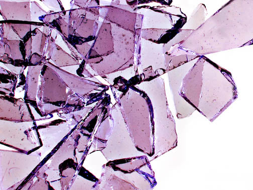 Pale Purple Transparent Mosaic Glass Frit, 8.5 oz