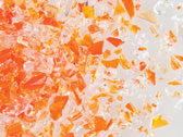 DualTone Orange Opal & Clear Mosaic Glass Frit, 8.5 oz