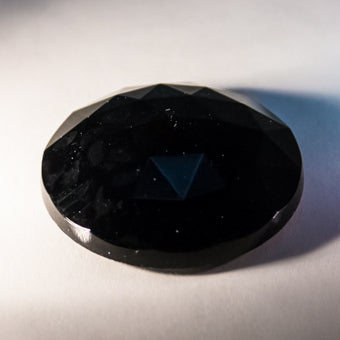 18X25MM OVAL FACETED BLACK