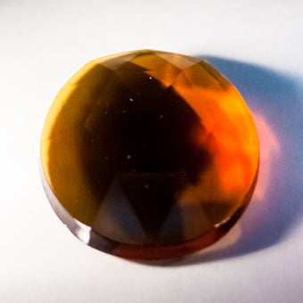 15MM ROUND FACETED LIGHT AMBER