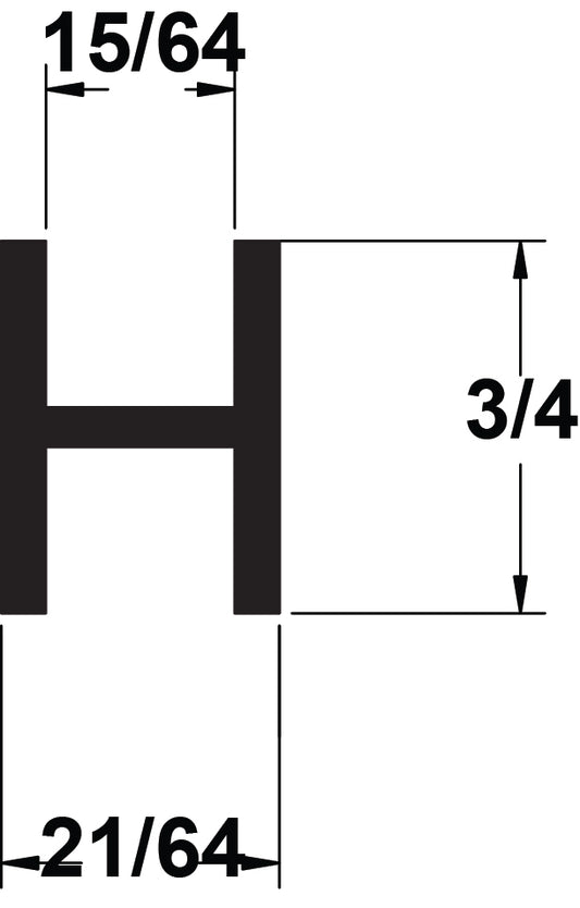 LEAD 3/4" (15/64''CHNL) FLAT H