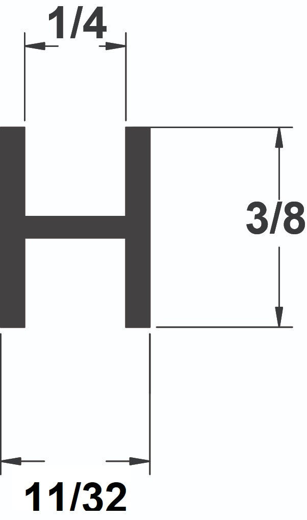 LEAD 3/8" (1/4''CHNL) FLAT H