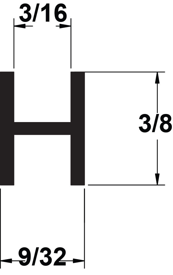 LEAD 3/8" (3/16''CHNL) FLAT H