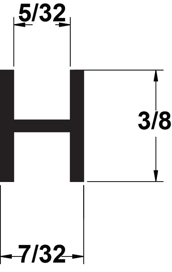 LEAD 3/8" (5/32''CHNL) FLAT H