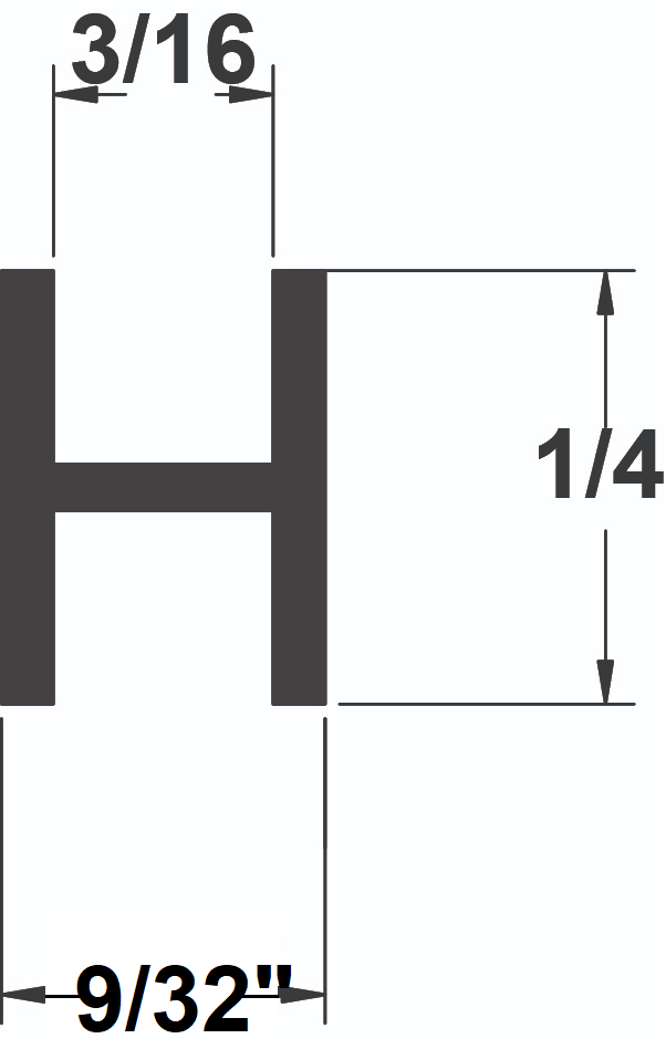 LEAD 1/4" (3/16''CHNL) FLAT H