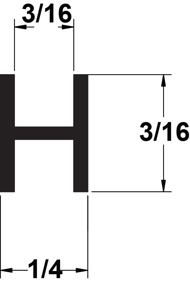 LEAD 3/16" (3/16''CHNL) FLAT H