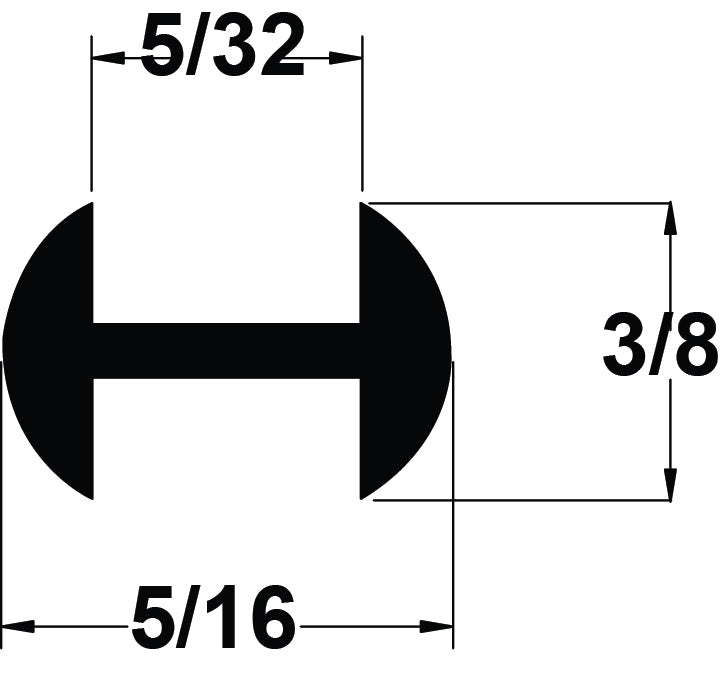 LEAD 3/8" (5/32''CHNL) ROUND H