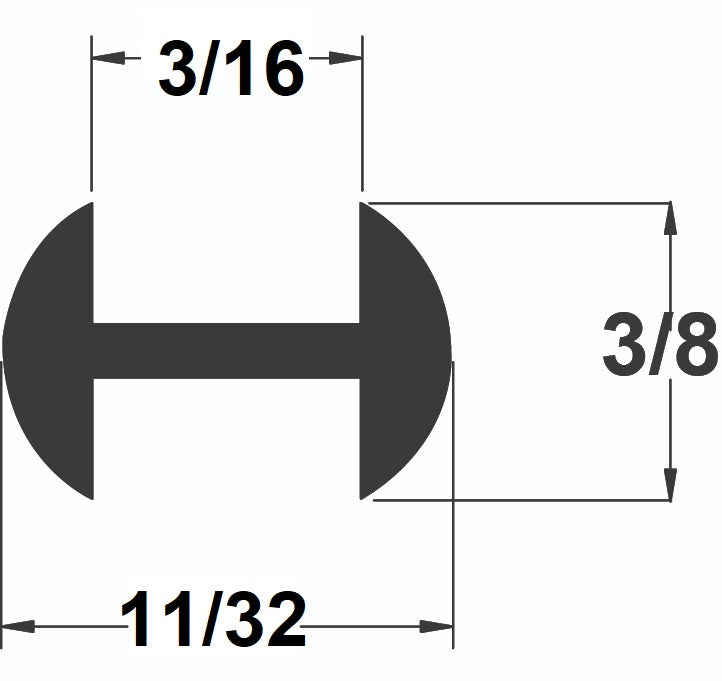 LEAD 3/8" (3/16''CHNL) ROUND H