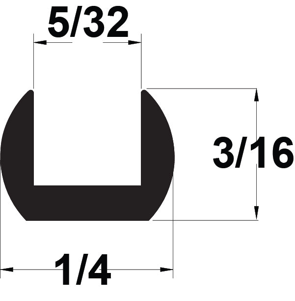 LEAD 3/16" (5/32''CHNL) ROUND U