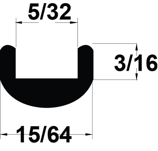 LEAD 3/16" (5/32''CHNL) ROUND U