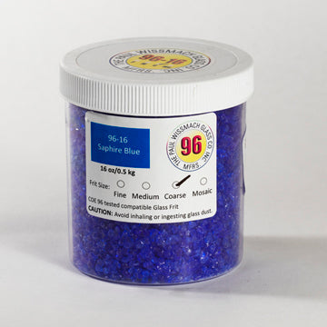 Wissmach 96 Sapphire Blue Transparent Medium Frit - 1 lb.