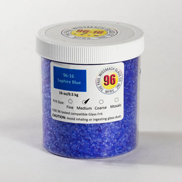 Wissmach 96 Sapphire Blue Transparent Coarse Frit - 1 lb.