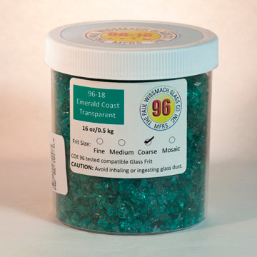 Wissmach 96 Emerald Coast Transparent Coarse Frit - 1 lb.