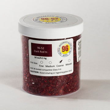 Wissmach 96 Dark Red Transparent Coarse Frit - 1 lb.