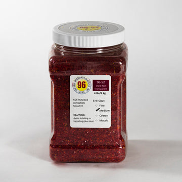 Wissmach 96 Dark Red Transparent Medium Frit - 4 lbs.