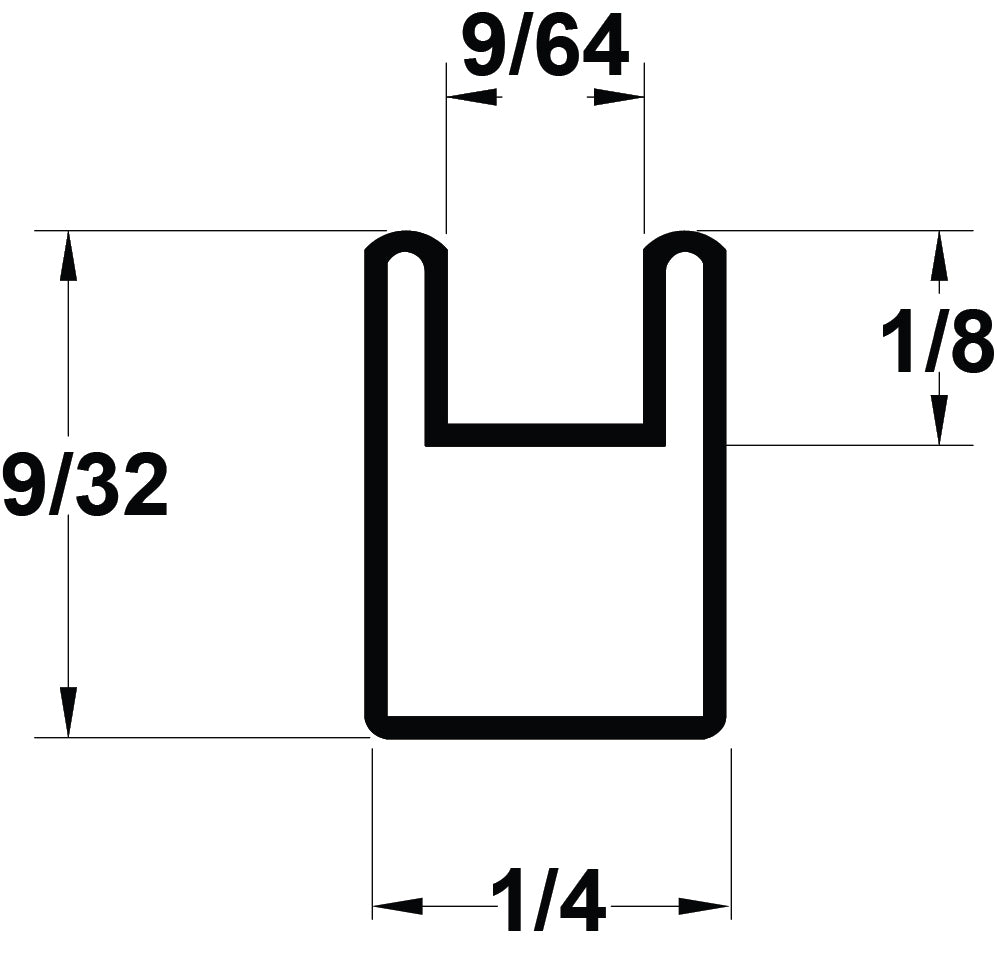 BRASS 9/32" (9/64''CHNL)