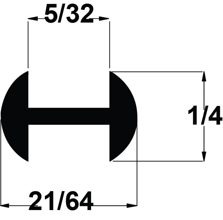 BRASS CAPPING 1/4" (5/32'CHNL) ROUND H