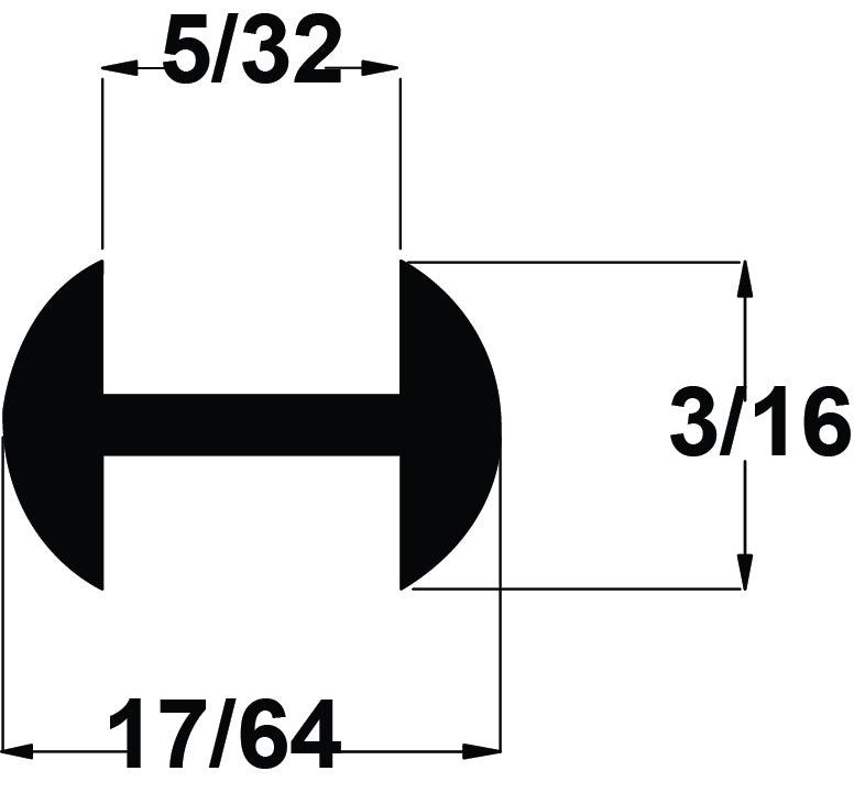 BRASS CAPPING 3/16''(5/32''CHNL) ROUND