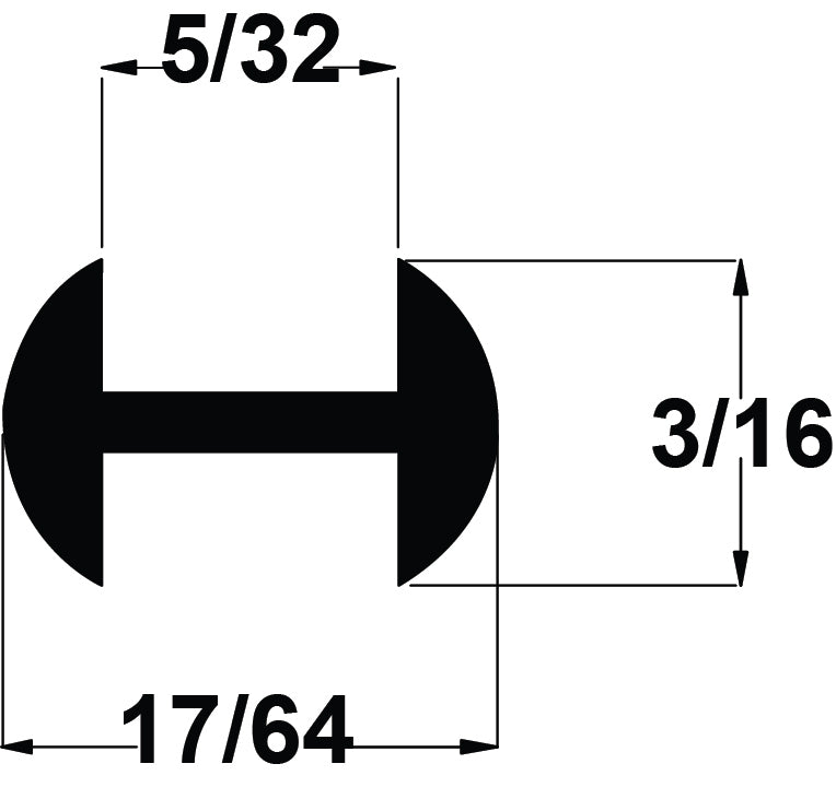 COPPER 3/16" (5/32''CHNL) ROUND H