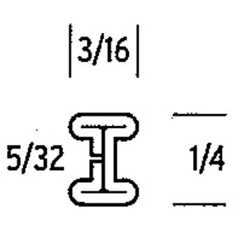 ZINC 3/16" (5/32''CHNL) FLAT H