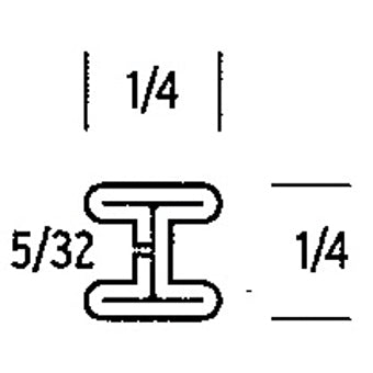 ZINC 1/4" (5/32''CHNL) FLAT H - SINGLE