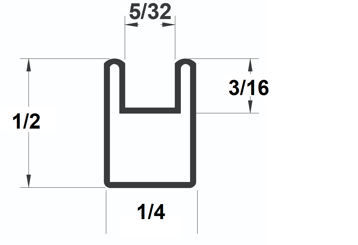 ZINC 1/2" (5/32''CHNL)