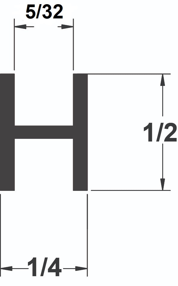 ZINC 1/2" (5/32''CHNL) FLAT H