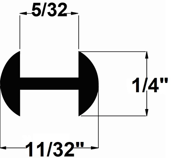 ZINC 1/4" (5/32'CHNL) ROUND H - SINGLE