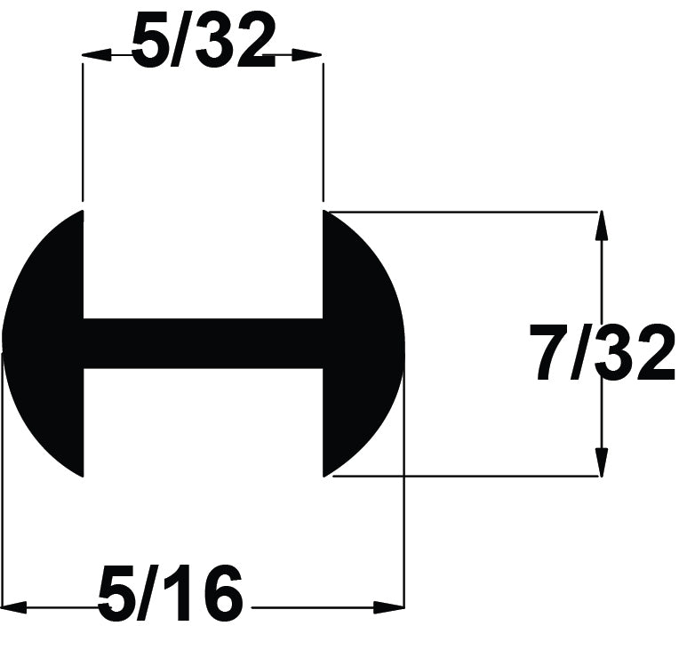 ZINC 7/32" (5/32''CHNL) ROUND H - SINGLE